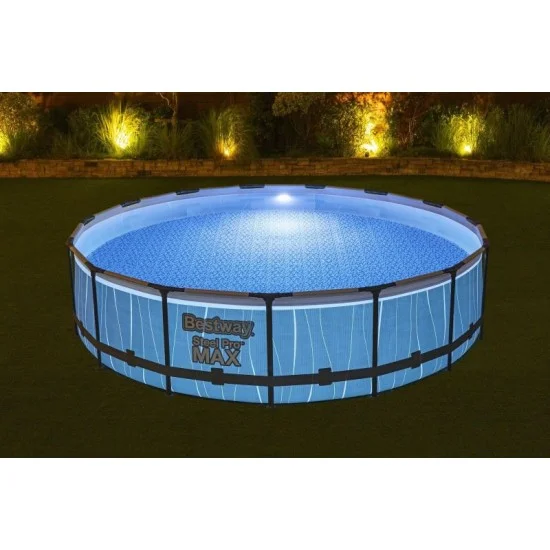 Bestway 4.57m x 1.07m pool set (one pool, filter pump(220-240v), ladder, cover, led light, compatible with cartridge 58094(ii)220-240v)